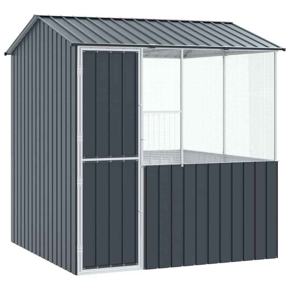 Cage pour oiseaux anthracite 215 x 209 x 230 cm acier galvanisé