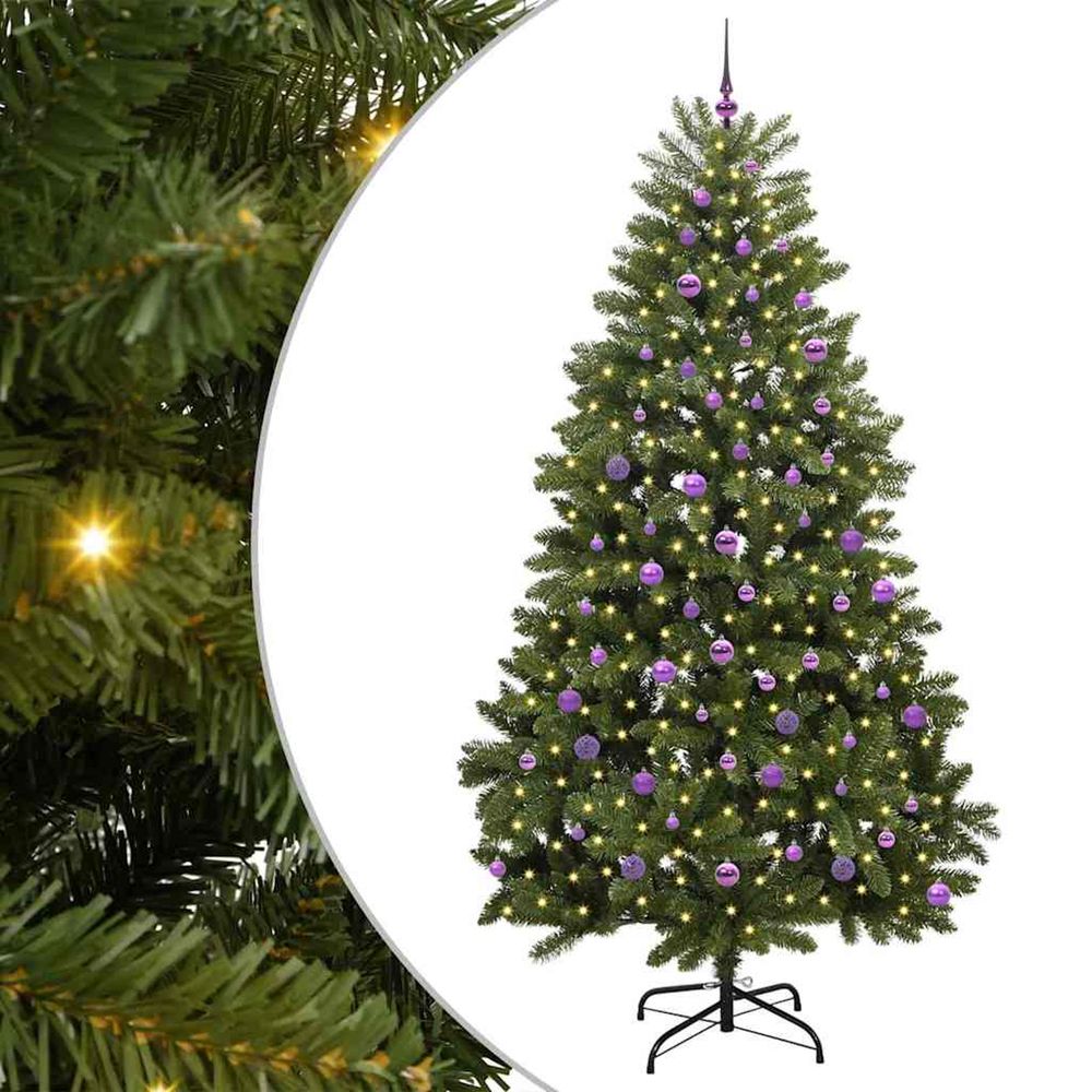 Sapin de noël artificiel 240 cm 300 led blanc chaud vert