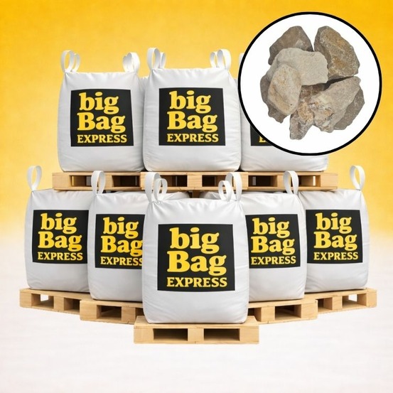 Pack 8 x big bag de +/- 1,5t pierre à gabion ocre beige ø 70/120 mm - livraison premium