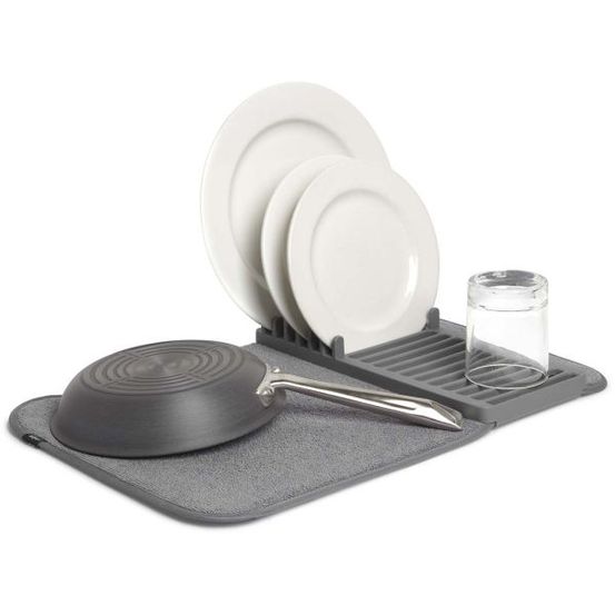 Tapis de séchage vaisselle pliable udry mini gris