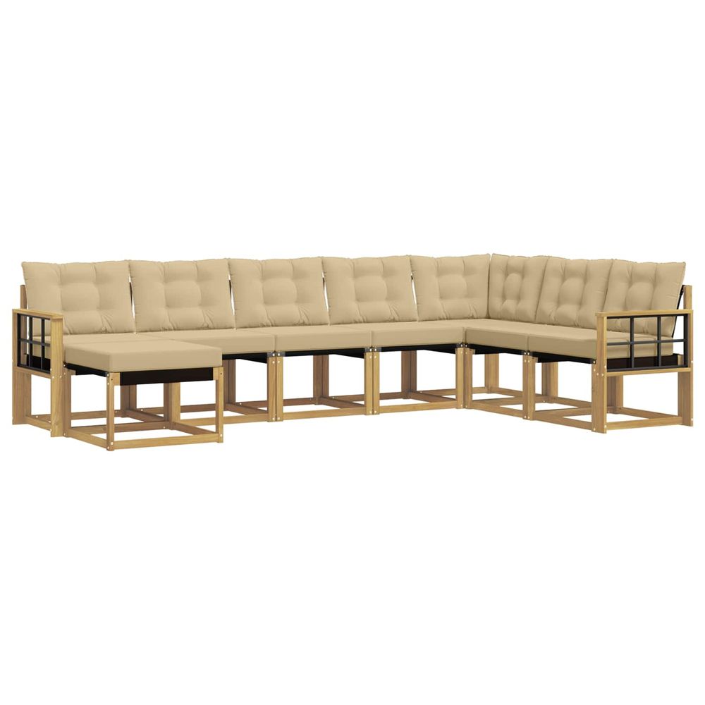 Ensemble de canapés d'extérieur 8 pc blanc et beige