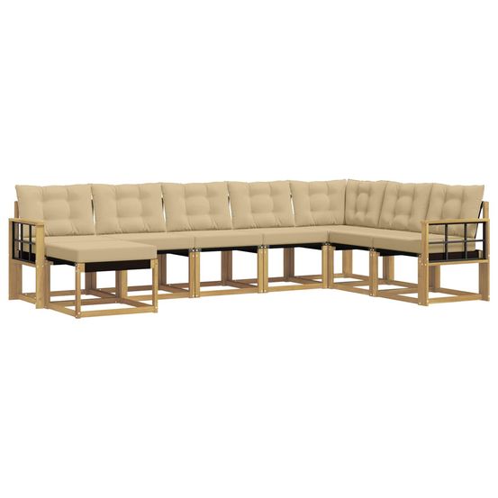 Ensemble de canapés d'extérieur 8 pc blanc et beige