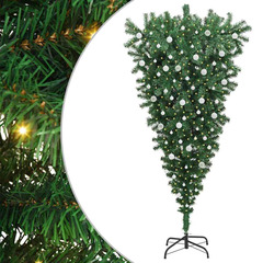 Sapin de noël artificiel pré-éclairé à l'envers avec ensemble de boules