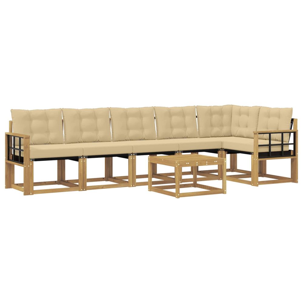 Ensemble de canapés d'extérieur 7 pc blanc et beige