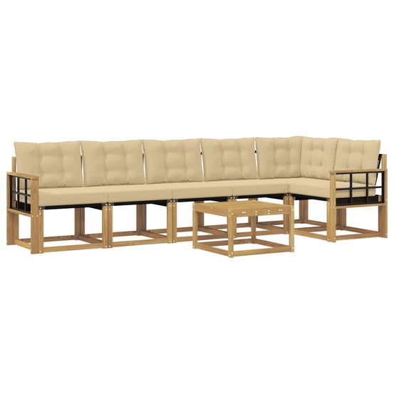 Ensemble de canapés d'extérieur 7 pc blanc et beige