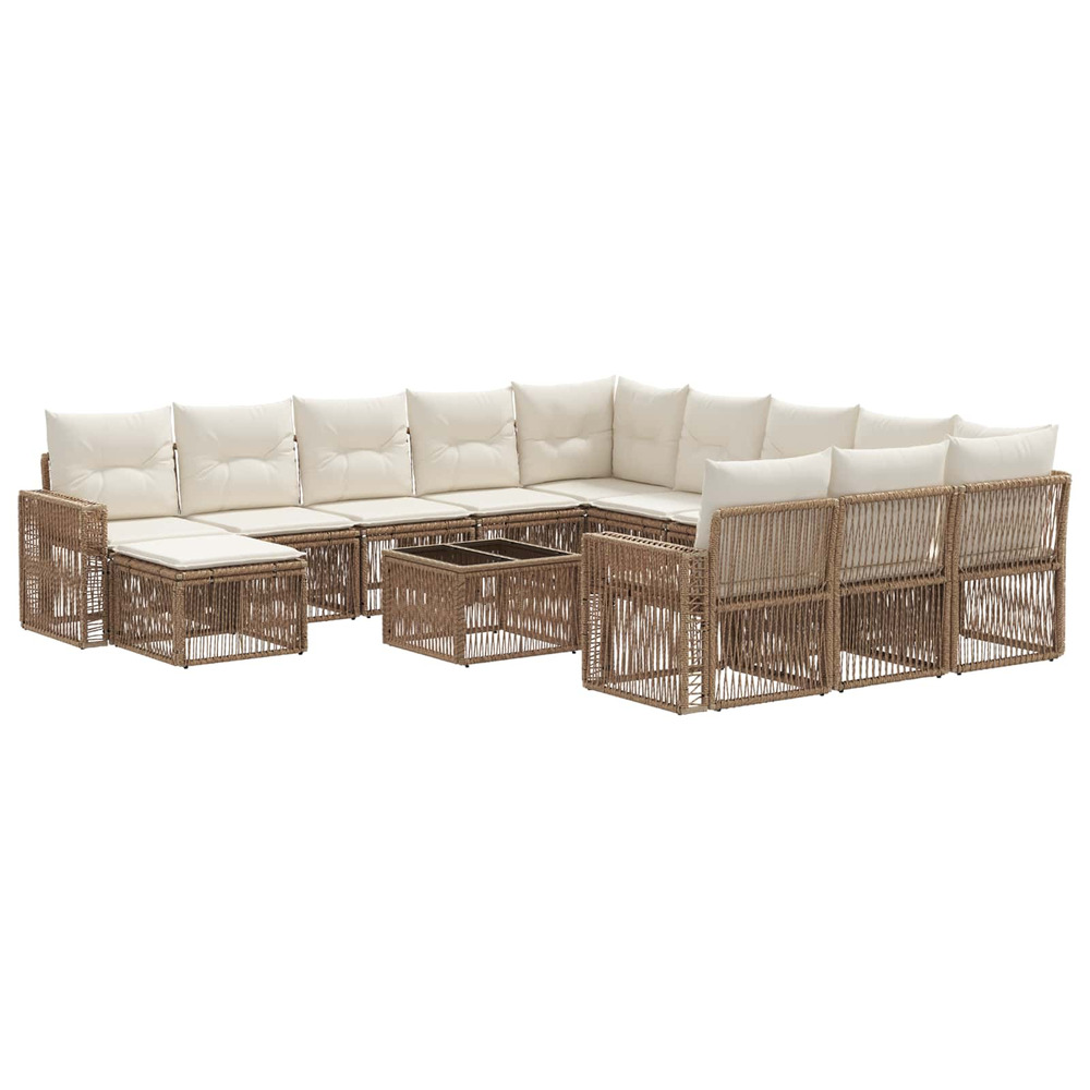 Ensemble de canapé de jardin 13 pcs beige et blanc crème