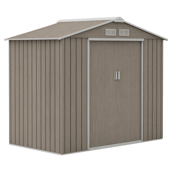 Abri de jardin acier galvanisé extérieur rangement outils 213x130x185cm bois - comfortxl outdoor living