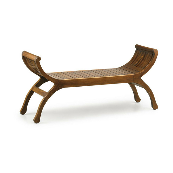 Banc 2 places bois marron - décoration d'autrefois