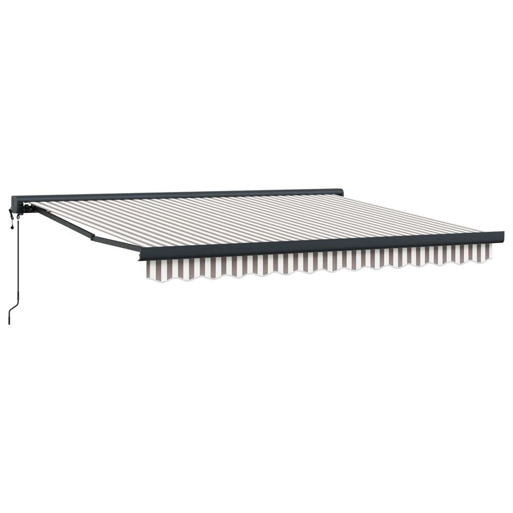 Auvent rétractable gris clair et blanc 450 × 300 cm