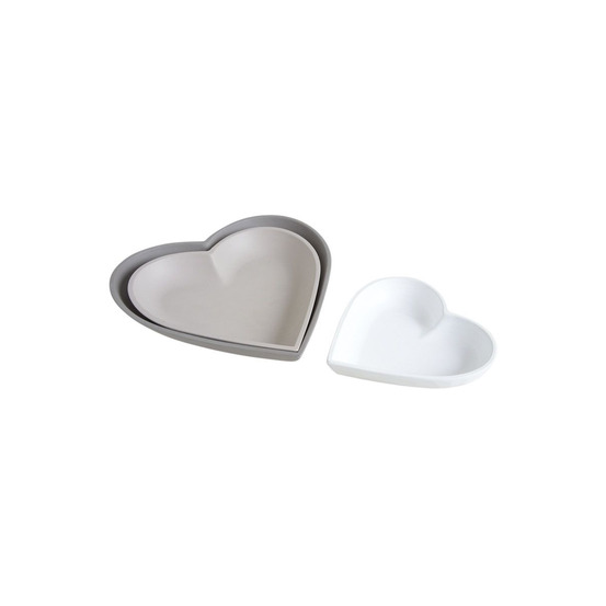 Plateaux coeurs en bois laqué (lot de 3)