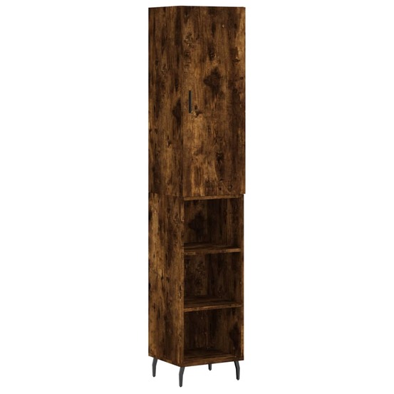 Buffet bahut commode armoire meuble de rangement organisateur cuisine salle de séjour salon haut 34,5 x 34 x 180 cm bois d'in