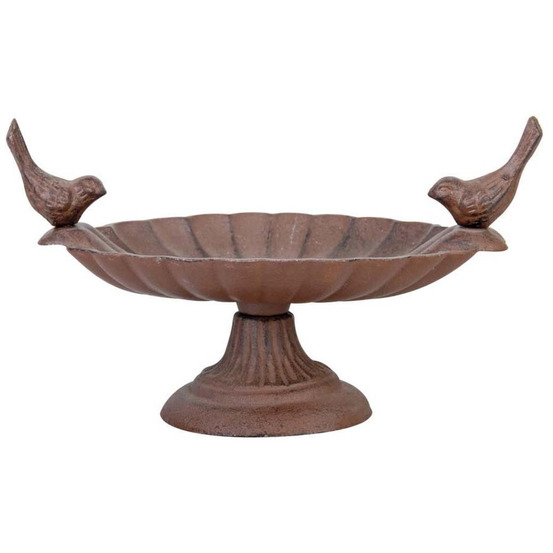 Plateau de graines en fonte avec oiseaux décoratifs