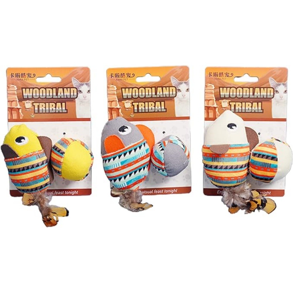 Jouet teaser pour chats peluche 3 pièces pour exercice dentition