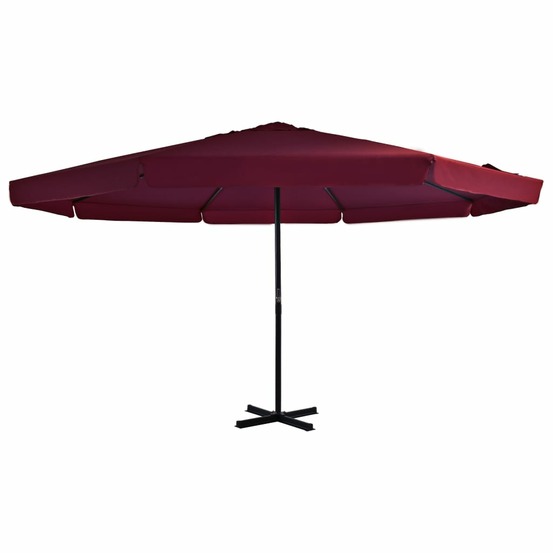 Parasol d'extérieur avec mât en aluminium 500 cm rouge bordeaux