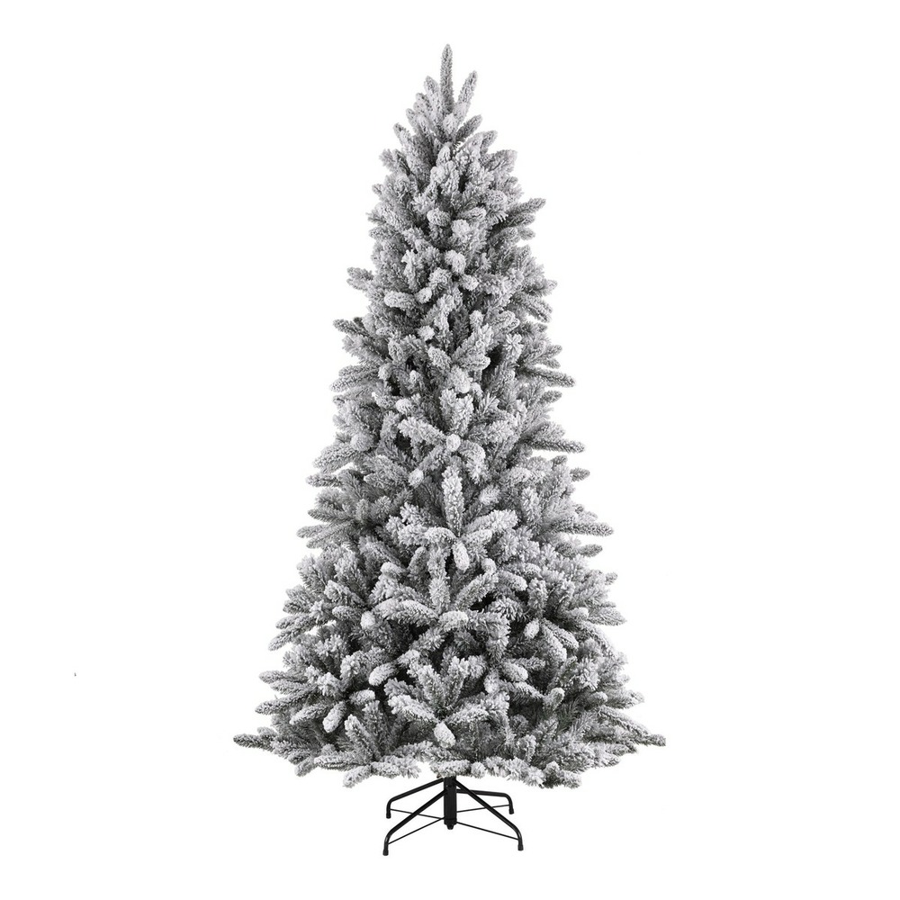 Black box trees snowdon sapin de noël artificiel enneigé - christmas tree h155 x ø102 cm - vert givré