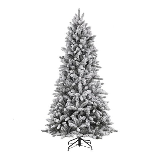 Black box trees snowdon sapin de noël artificiel enneigé - christmas tree h155 x ø102 cm - vert givré