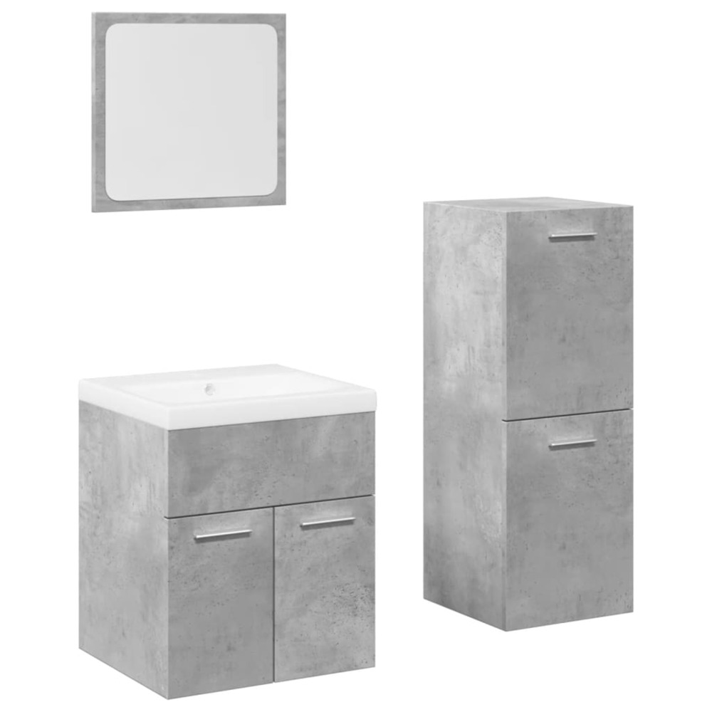 Ensemble de meubles de salle de bain 4 pcs gris béton