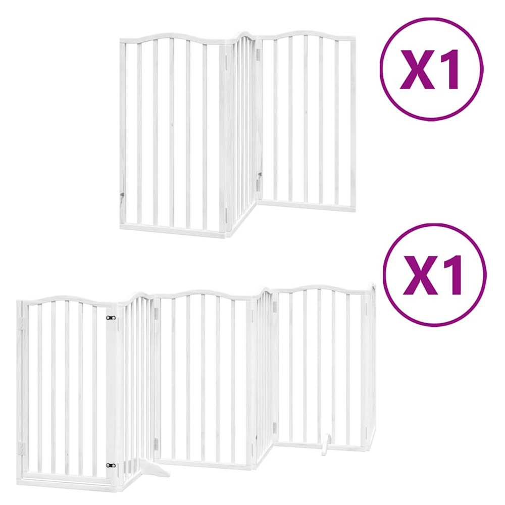 Barrière pour chien porte pliable 9panneaux blanc bois peuplier