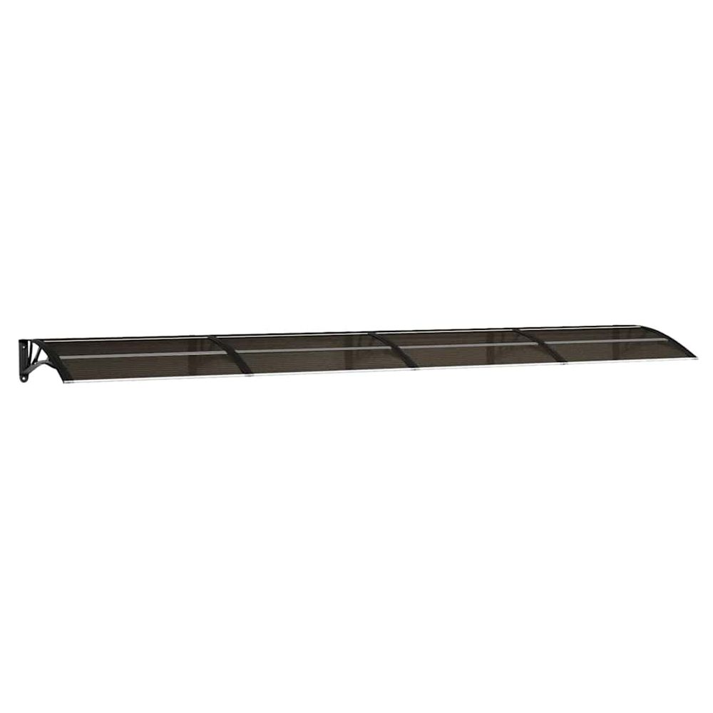 Auvent de porte noir 400x75 cm polycarbonate