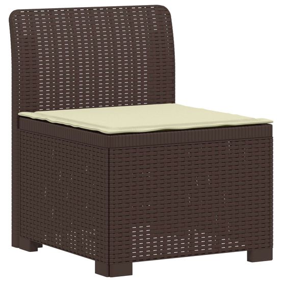Canapé de jardin 1 place avec coussin look rotin pp marron