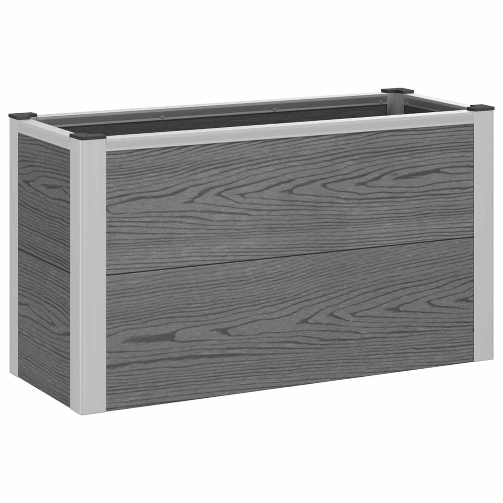 Jardinière surélevée gris 75 x 30 x 42 cm wpc et aluminium