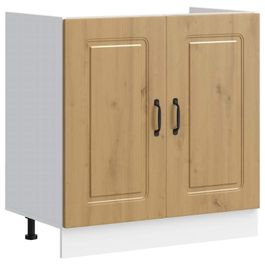VidaXL Meuble bas pour évier Kalmar chêne fumé bois d'ingénierie VidaXL Meuble bas pour évier Kalmar chêne fumé bois d'ingénierie