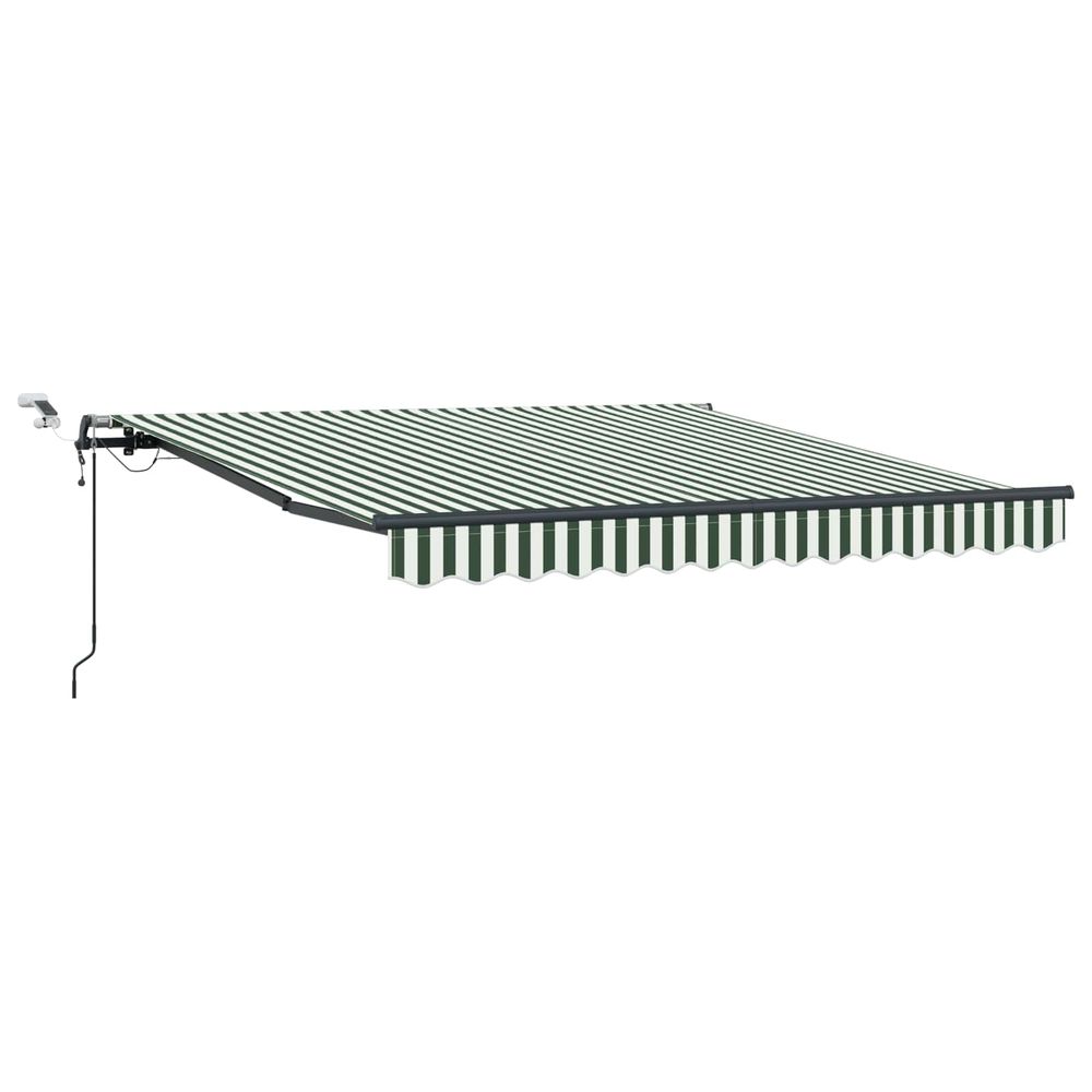 Auvent rétractable vert et blanc 300 x 250 cm polyester