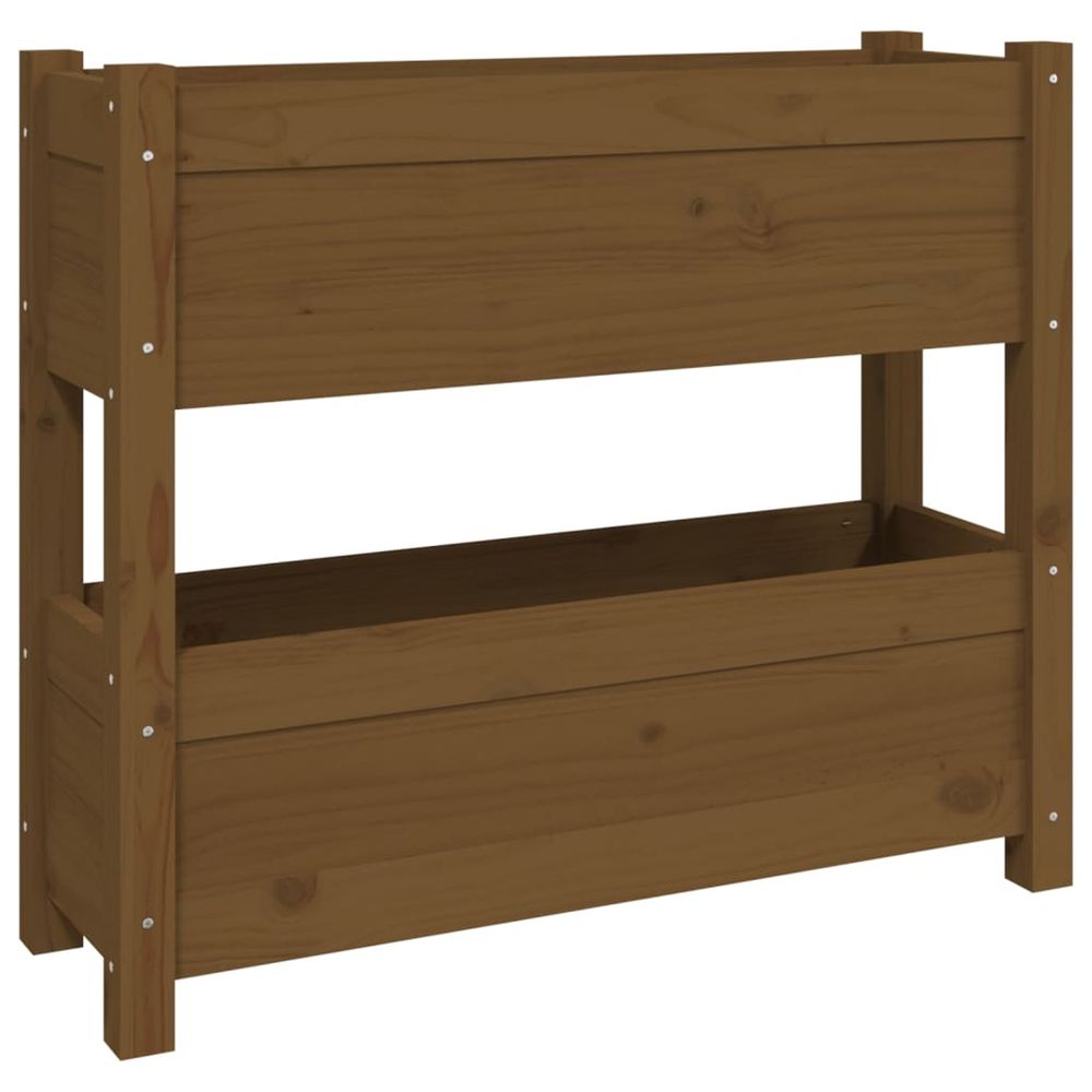 Jardinière d'extérieur marron miel 77x25x66 cm bois massif de pin
