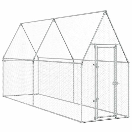 Cage pour poules argenté 400x100x190 cm acier galvanisé