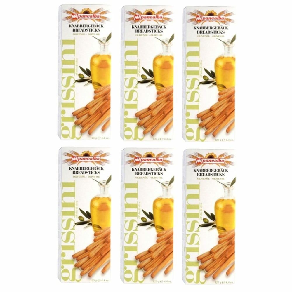 Lot 6x grissini huile d'olive - panealba - étui 125g
