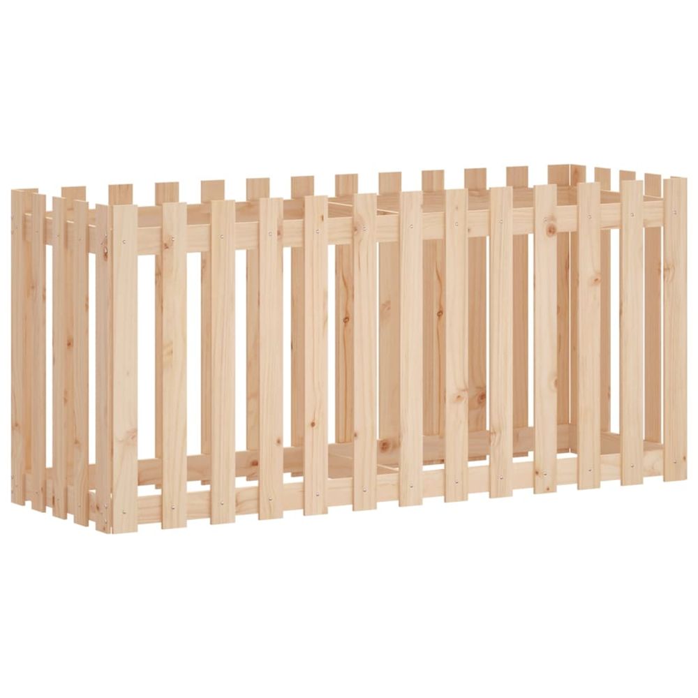 Lit surélevé de jardin design de clôture 150x50x70cm pin massif