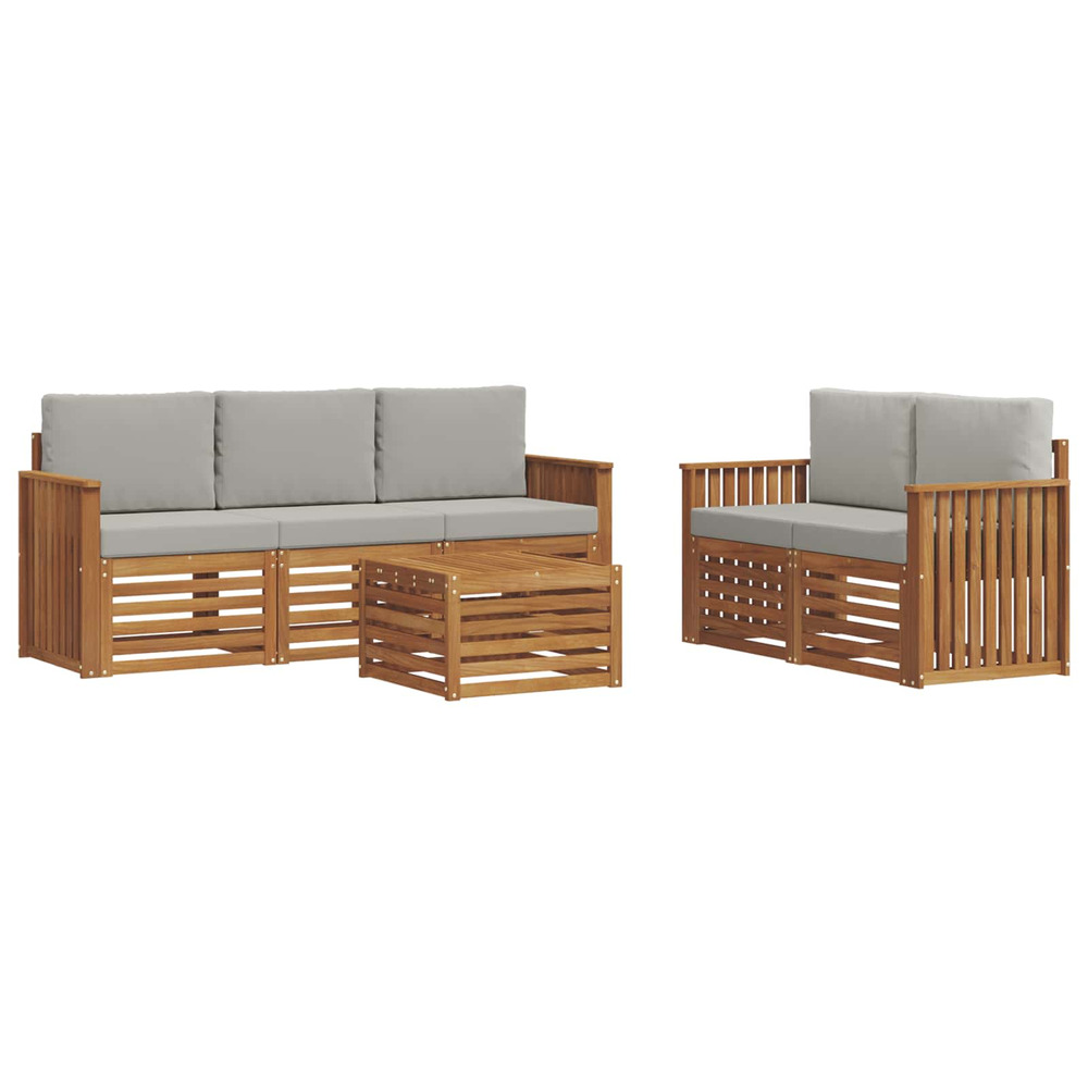 Ensembles de canapés avec coussin 6 pcs gris naturel et clair