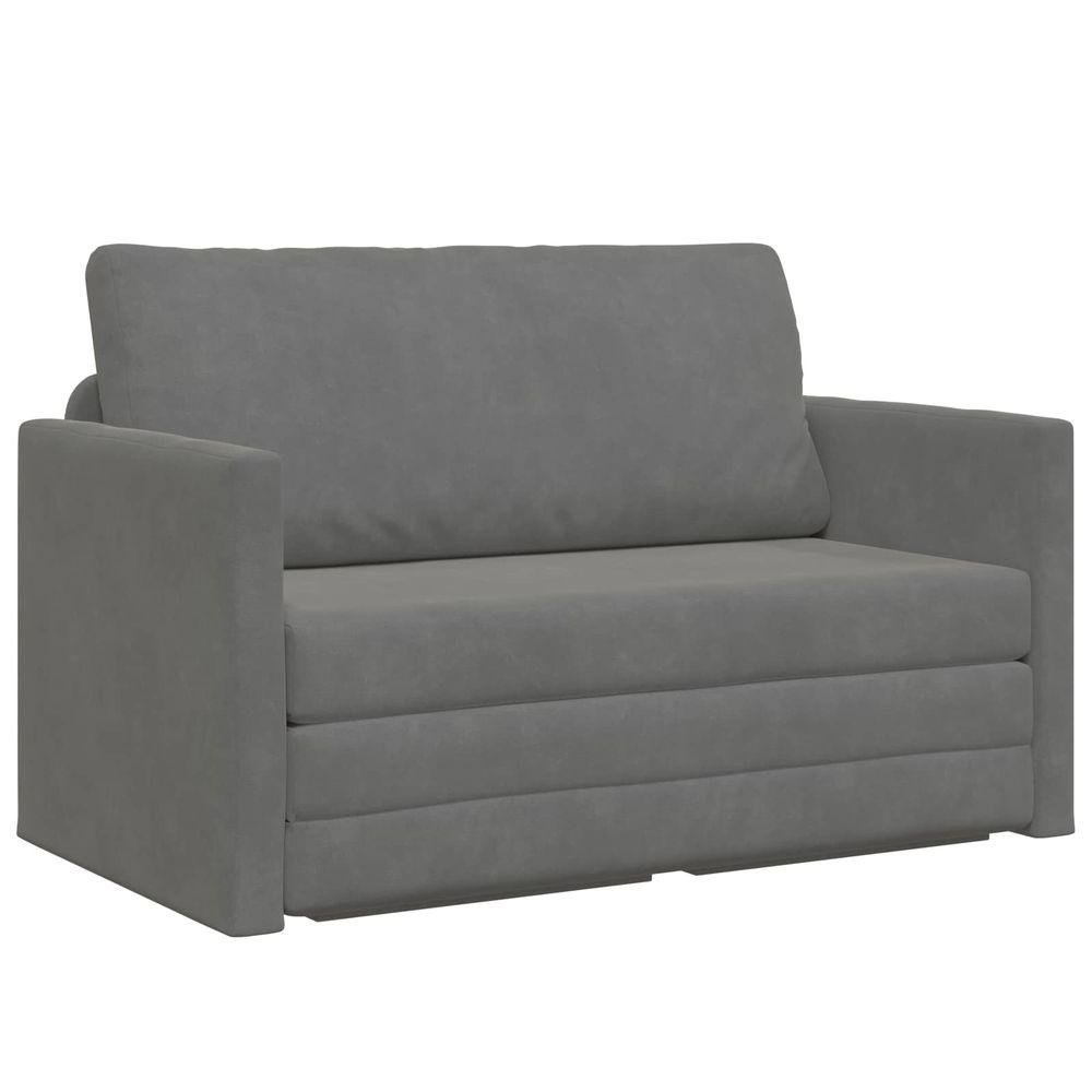 Canapé-lit gris foncé 124 x 71 x 78 cm velours