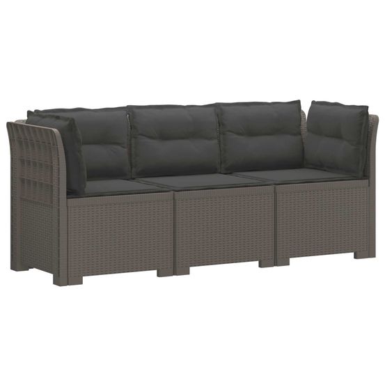 Canapé de jardin 3 places avec coussins look rattan pp