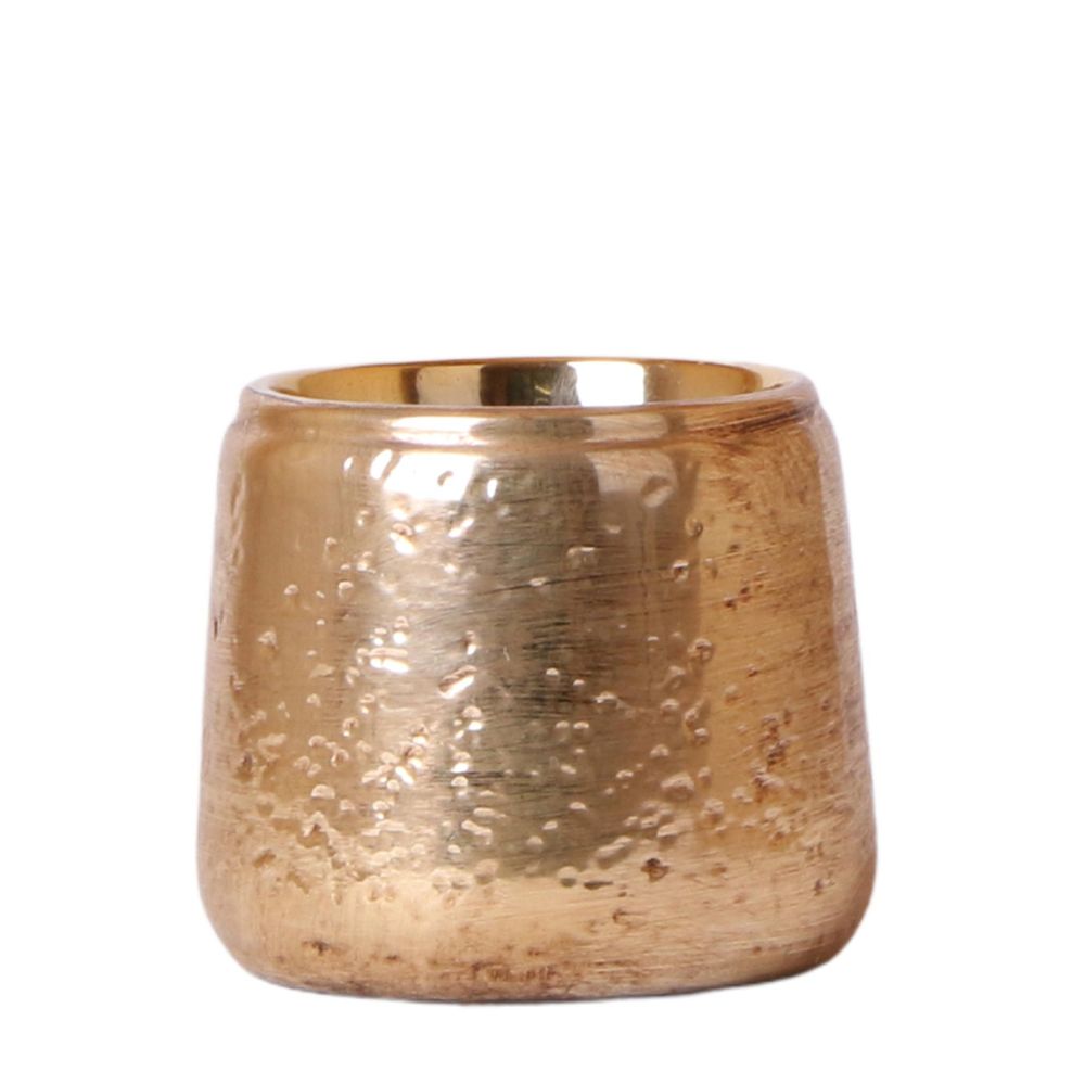 Pot de fleurs en céramique dorée - d.9cm