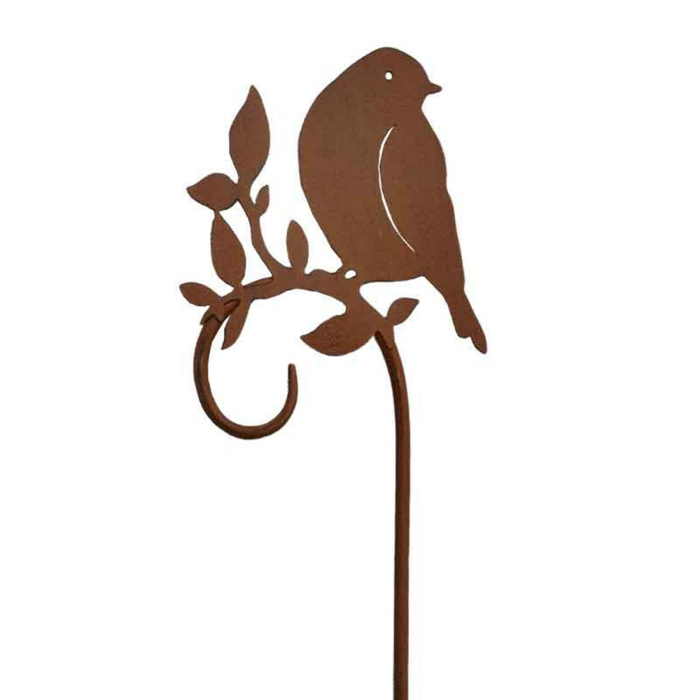 Tuteur oiseau jardin fer 18x89cm