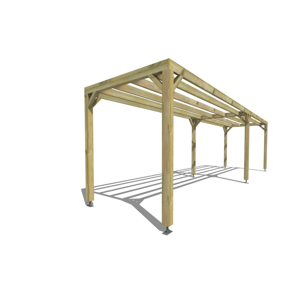 Pergola bois • 9m x 2m • indépendante • sens largeur • voilage semi-transparent inclus • livraison comprise