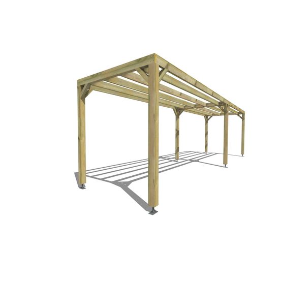 Pergola bois • 9m x 2m • indépendante • sens largeur • voilage semi-transparent inclus • livraison comprise