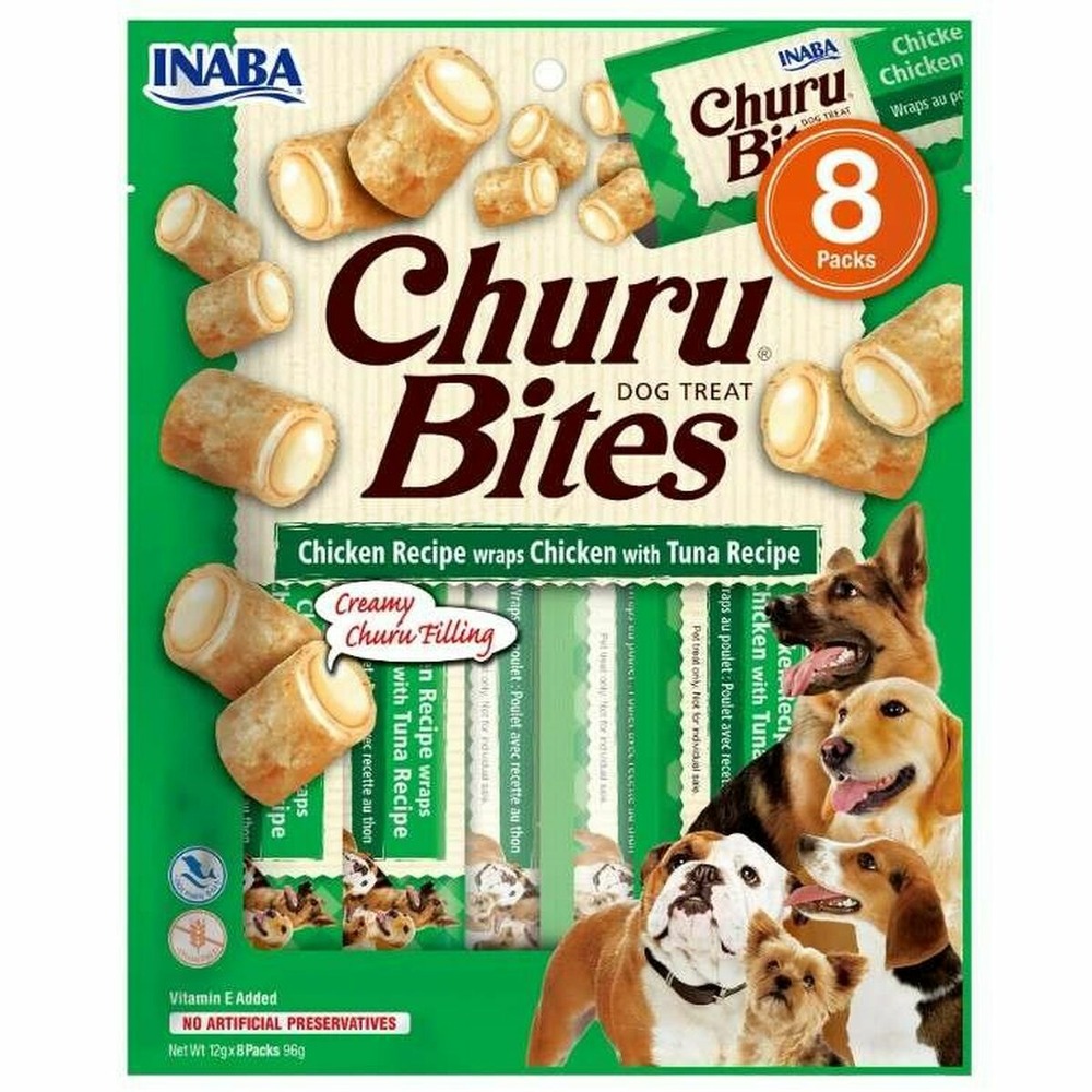 Snack pour chiens inaba churu bites poulet thon 8 x 12 g