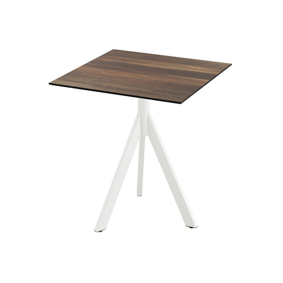Table de bistrot infinity tripod avec piètement blanc et plateau hpl 70 x 70 cm - veba