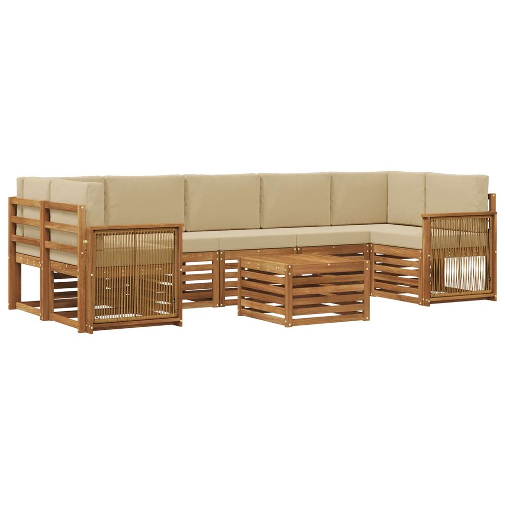 Ensemble de canapés d'extérieur 8 pc naturel et beige