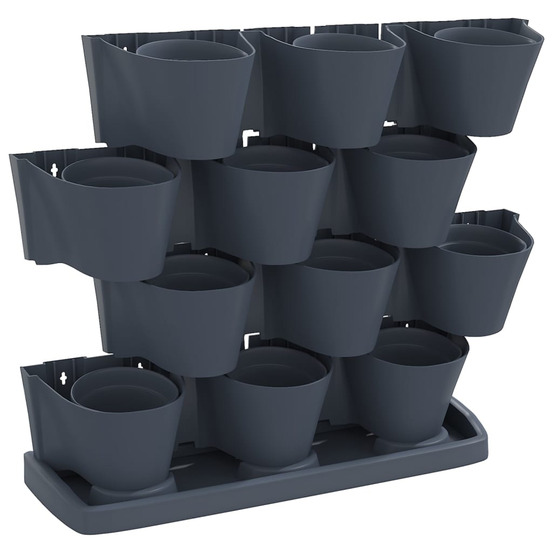 Ensemble de jardinières verticales 12 pcs anthracite pp