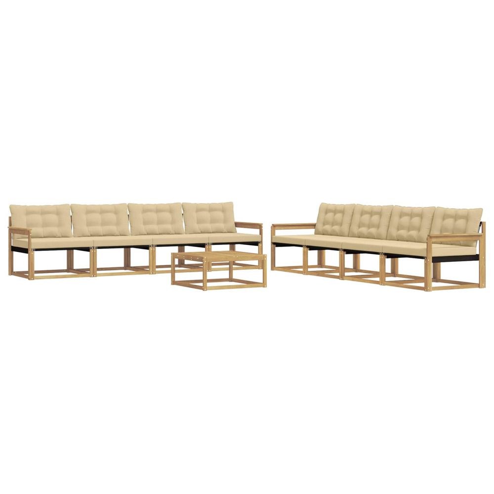Ensemble de canapés d'extérieur 9 pc blanc et beige