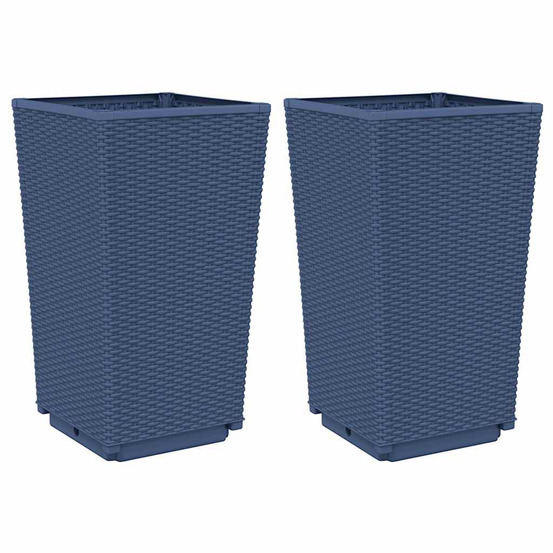 Jardinière d'extérieurs 2 pcs bleu gris 32,5x32,5x57 cm pp
