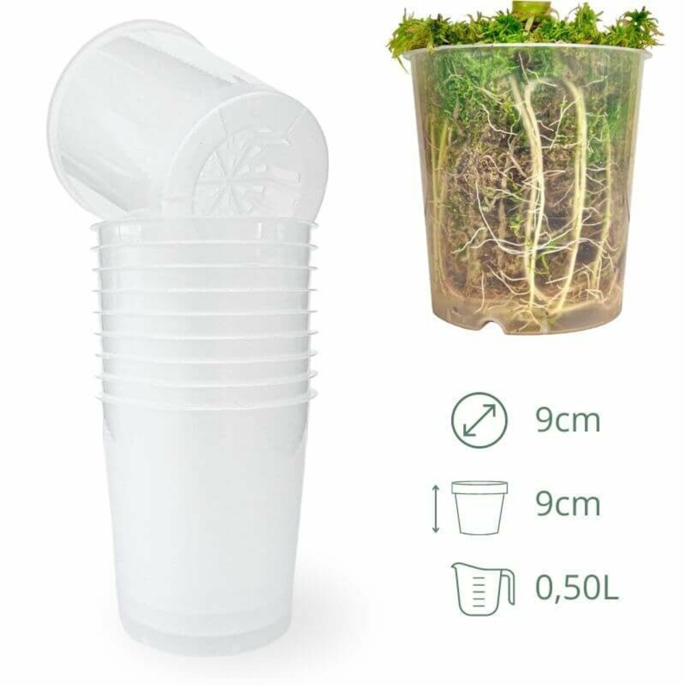 Lot x10 pots transparents - pot de 9cm - pots seuls