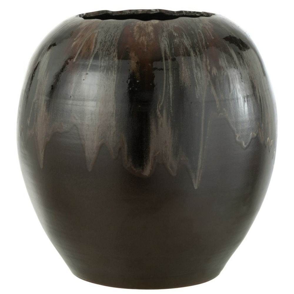 Cache-pot en céramique marron 50x50x50 cm