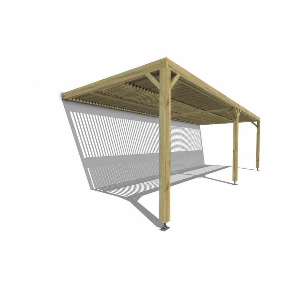 Pergola bois • 8m x 3m • adossée • sens largeur • lames orientables bioclimatiques incluses • livraison comprise