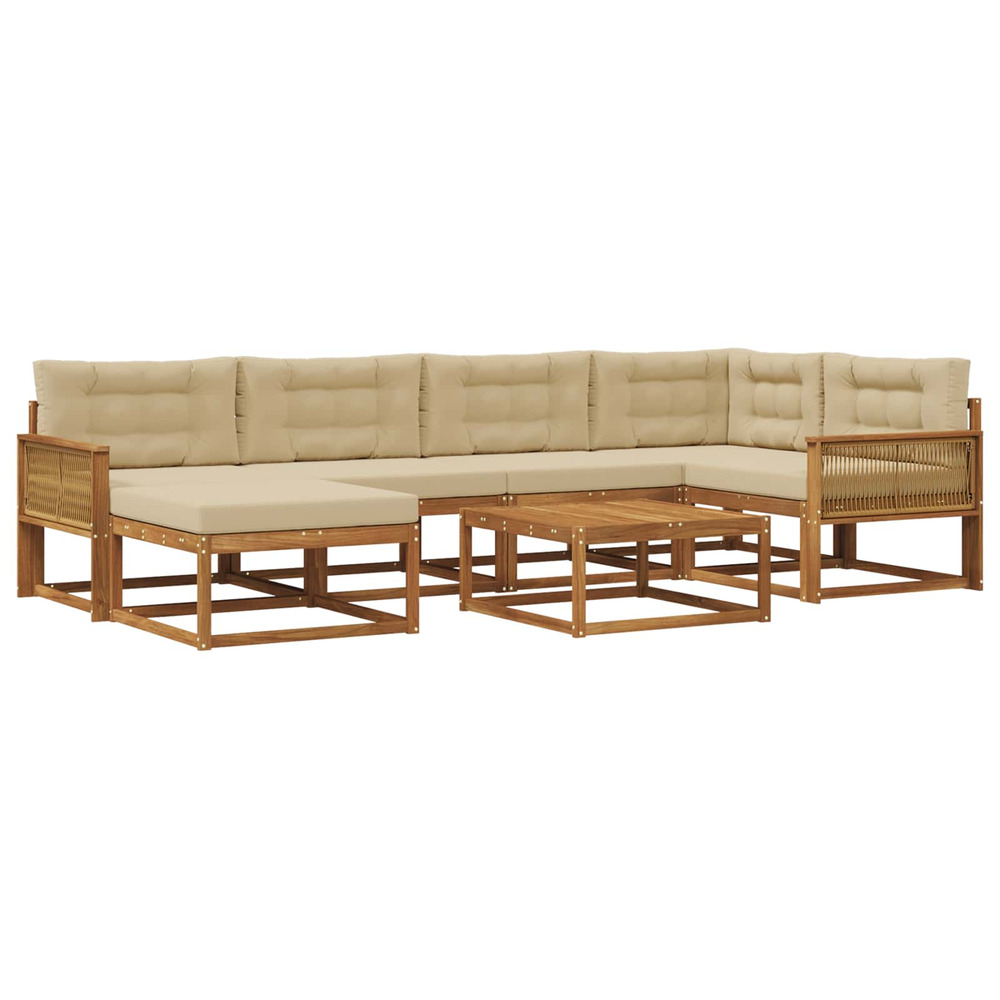 Ensemble de canapés d'extérieur 7 pcs naturel et beige