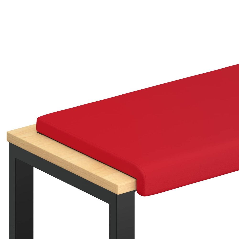 Coussin de banc simili cuir rouge profondeur 35 cm