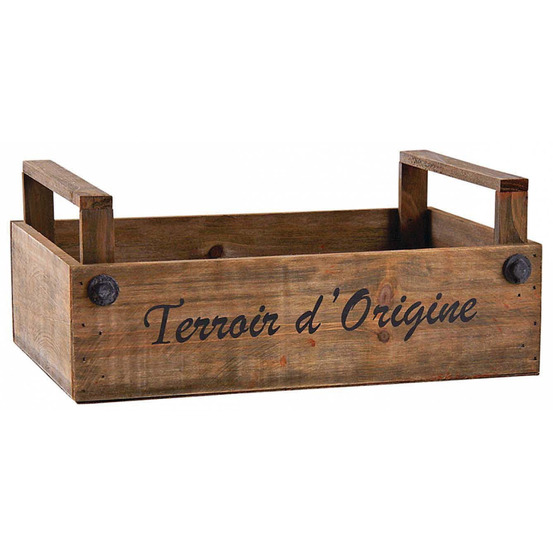 Caisse en bois teinté terroir d'origine